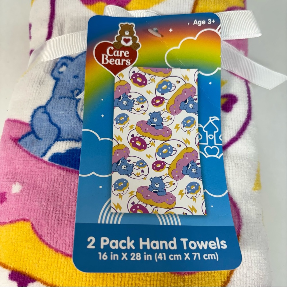 Care Bears Kids Hand Towels Grumpy‎ Bear Pink Donut - Pink, Yellow, Blue - Picture 3 of 4